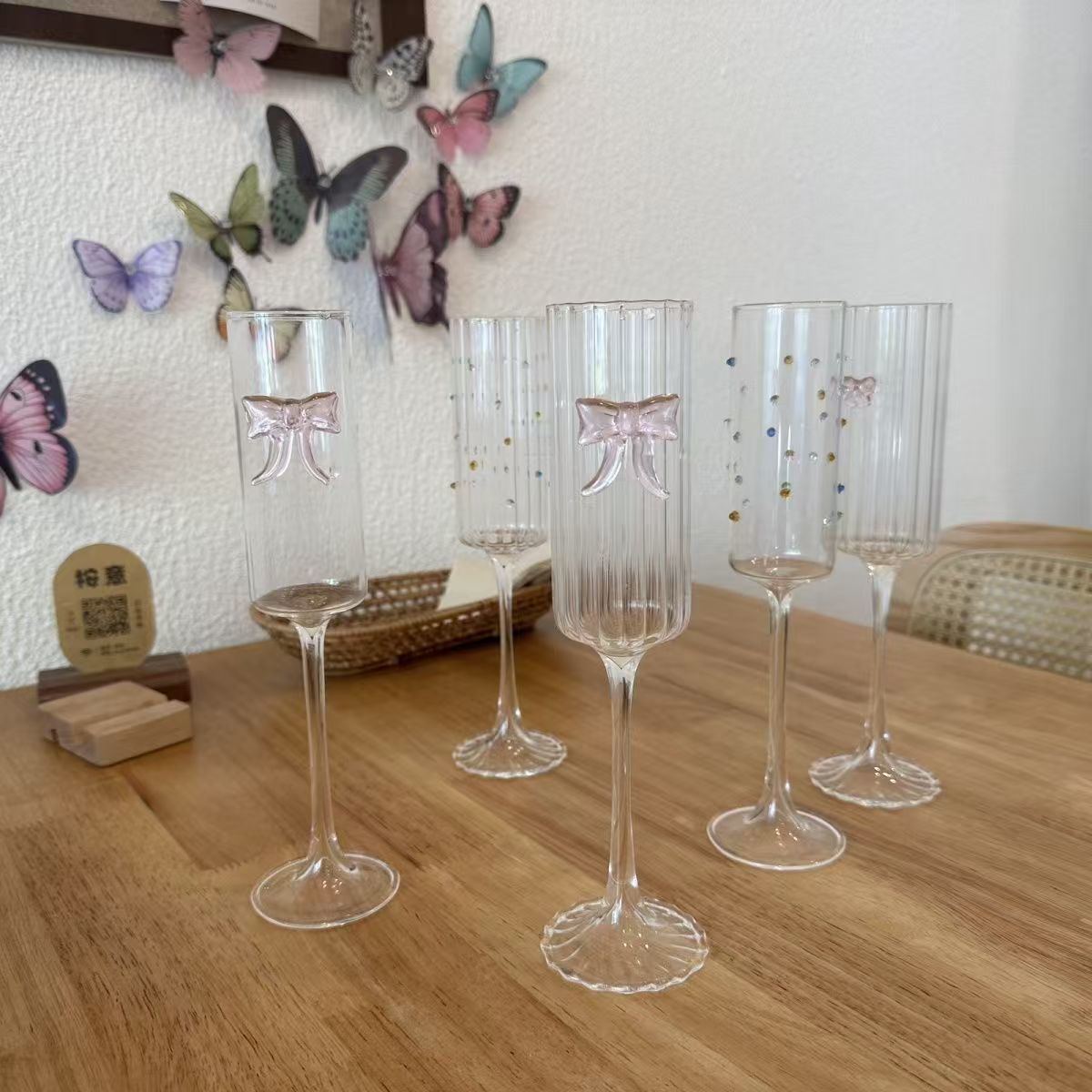 Butterfly champagne glass