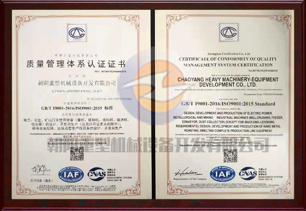 Quality Management System Certificate