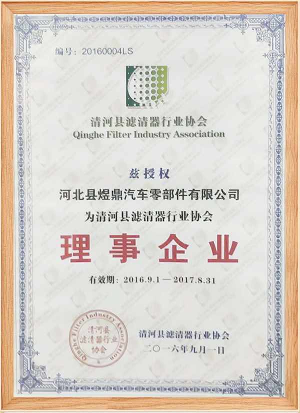 Qinghe County Filter Industry Association Director Enterprise