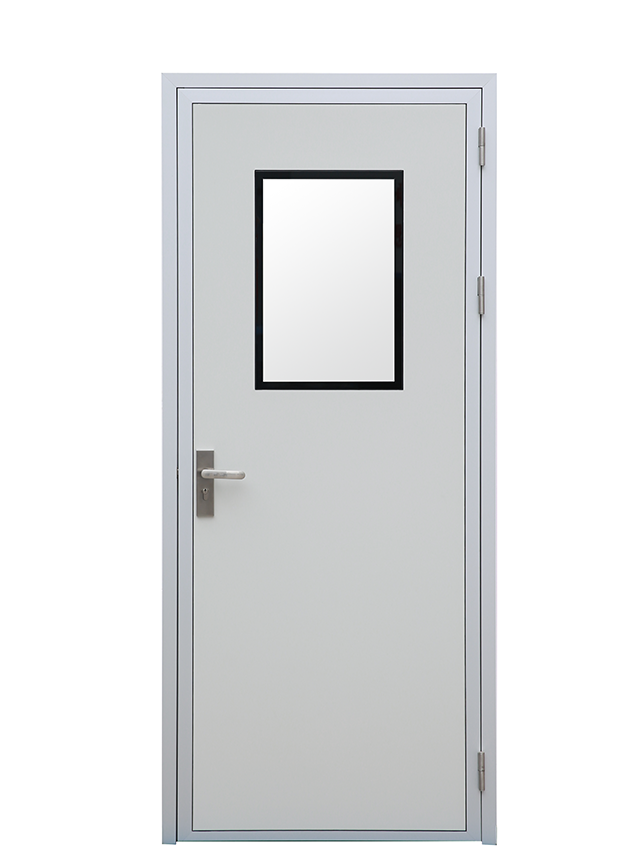 Aluminum alloy flat frame color steel plate door