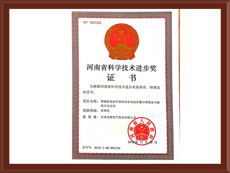 河南省科学技术进步奖 二等奖