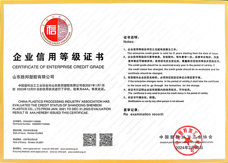 Enterprise Credit Rating Certificate