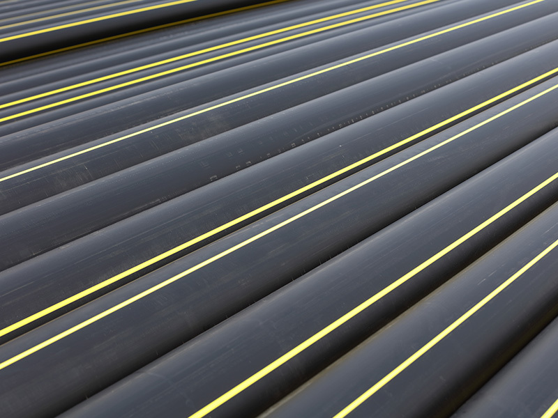 PE80 black and yellow striped gas pipe