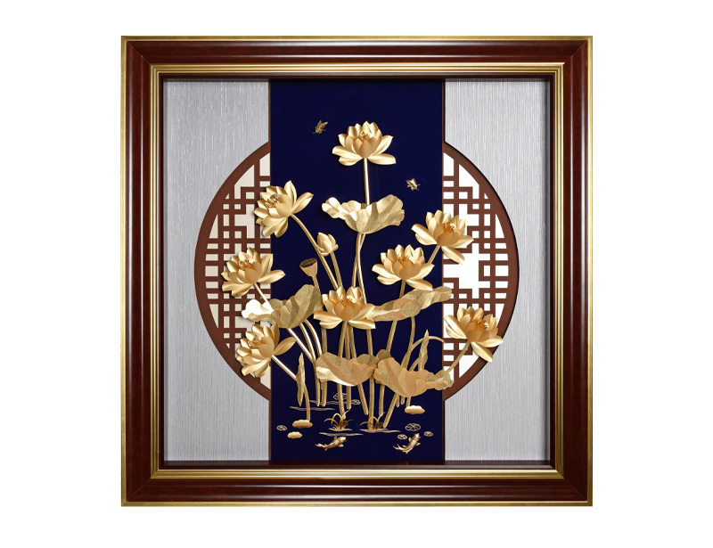 荷香莲花 -立体金箔画
