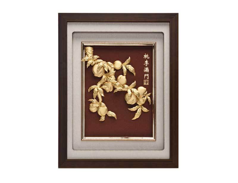 Peach and plum full door-three-dimensional gold foil painting