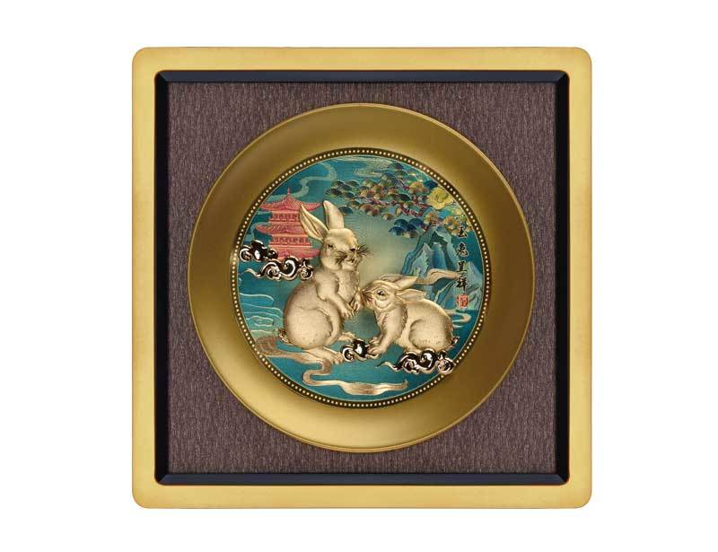 Jade Rabbit Chengxiang -2023 Year of the Rabbit-Three-dimensional Gold Foil Painting