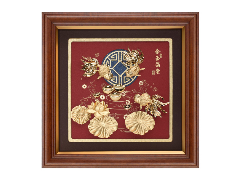 Gold and jade full hall-three-dimensional gold foil painting