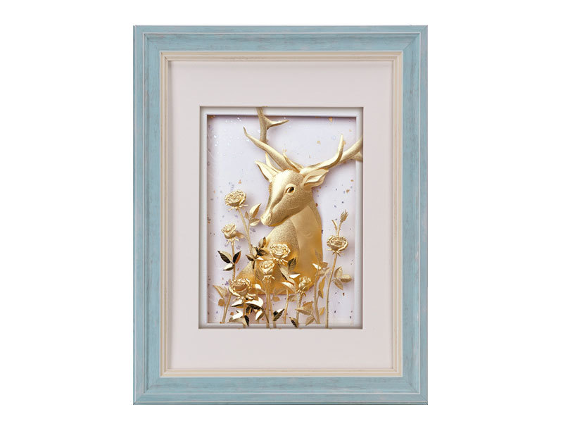 A deer has you-three-dimensional gold foil decorative painting