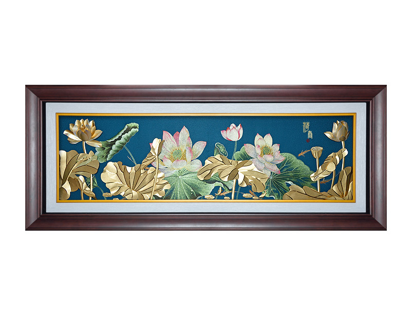 连年有余  - 华彩金绣 立体金箔画