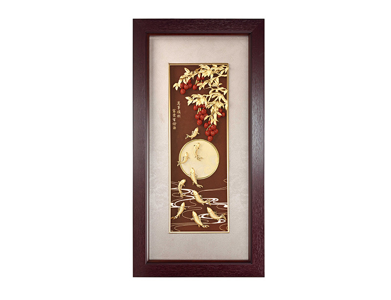 万事顺利-荔枝  立体金箔画