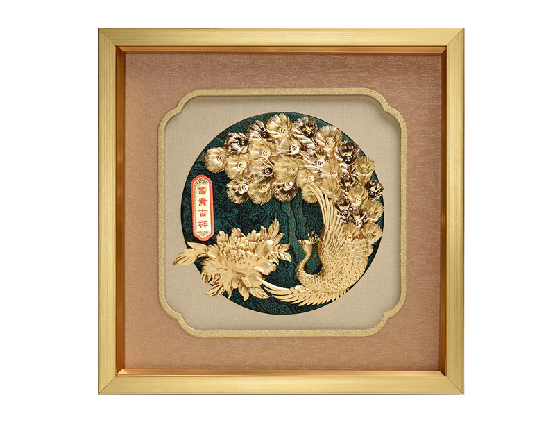 富贵吉祥-立体金箔画