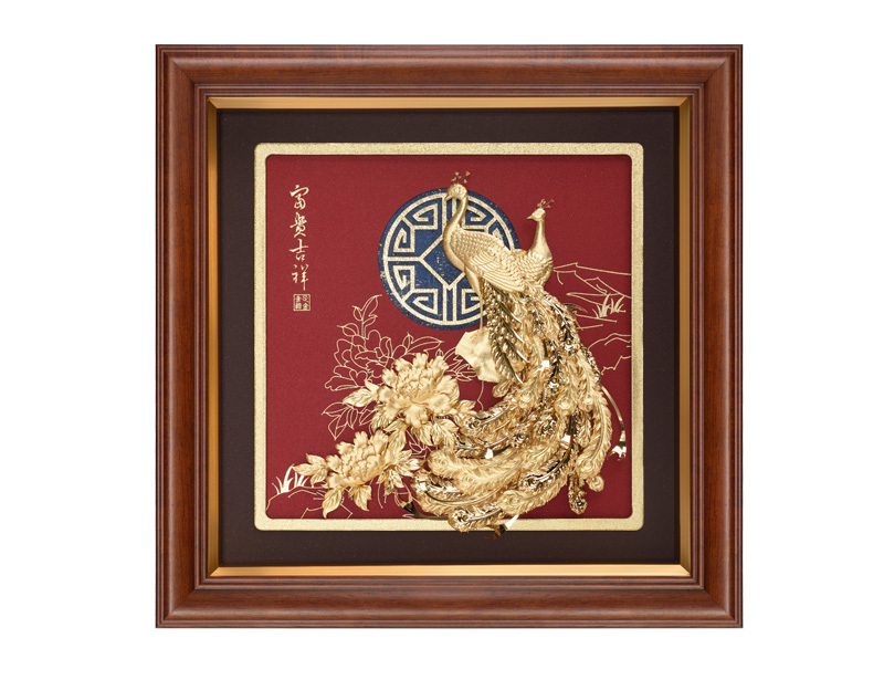 Rich and auspicious-three-dimensional gold foil painting