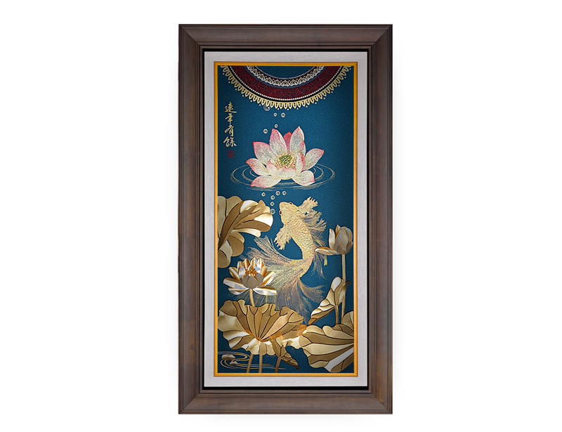 Over the years-colorful gold embroidery three-dimensional gold foil painting