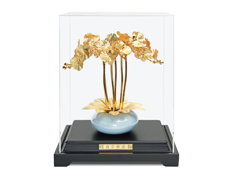 Six Phalaenopsis Stereo Gold Foil Ornaments