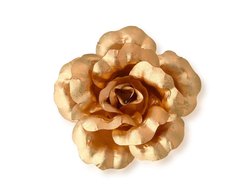 Three-dimensional gold foil flower corsage rose-S