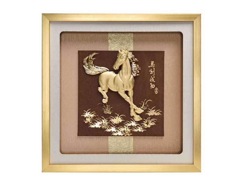 Horse to success-three-dimensional gold foil painting