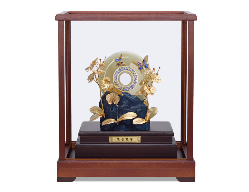 Thanksgiving Memorial Gift-Deyi Shuangxin Stereo Gold Foil Decoration