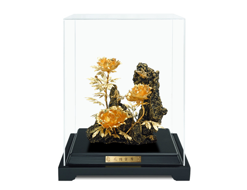 Elegant scenery-blooming riches-three-dimensional gold foil ornaments