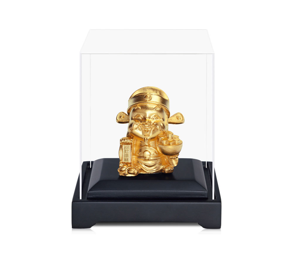 Three-dimensional gold foil small Buddha-five-way god of wealth-to attract wealth and treasure