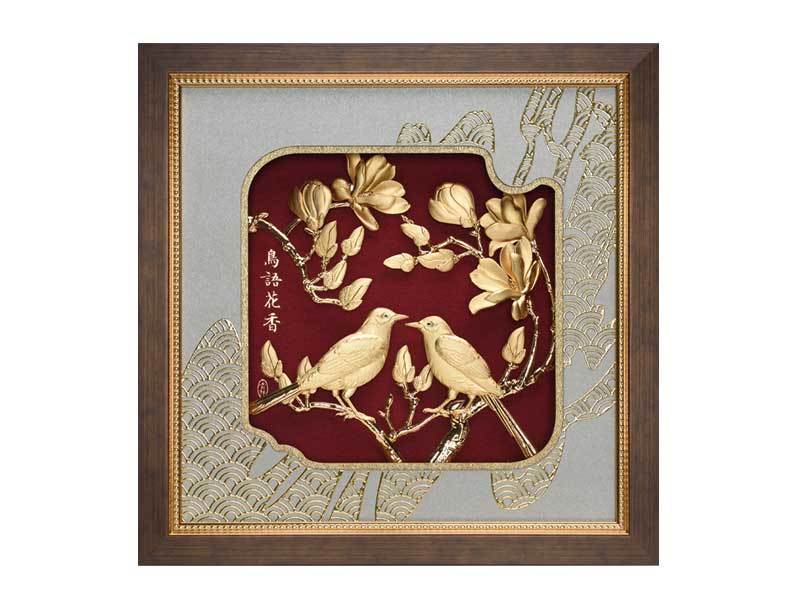 Birds and flowers-wedding gifts three-dimensional gold foil painting