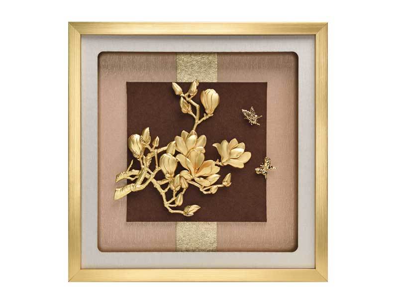 Magnolia-three-dimensional gold foil painting