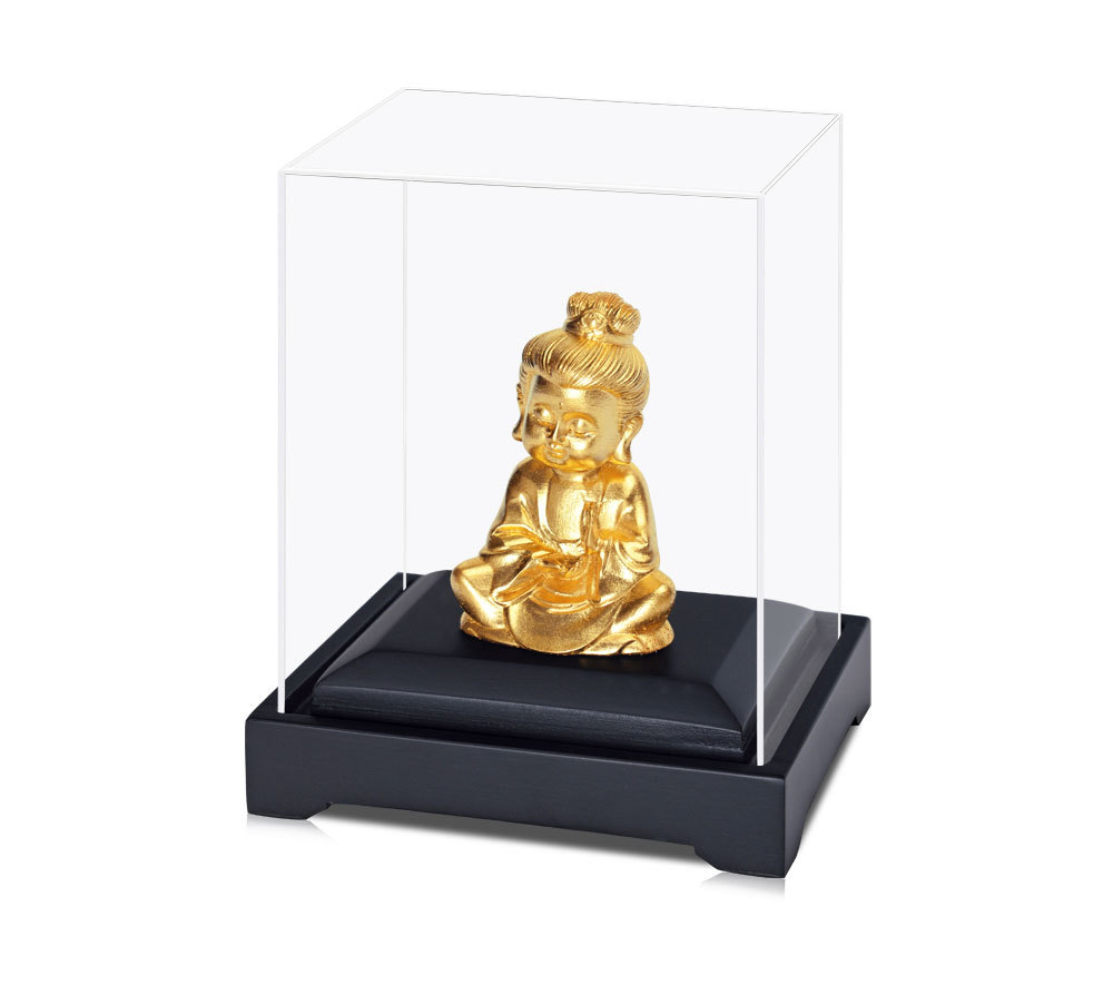 Three-dimensional small gold foil Buddha statue-Guanyin-sitting posture