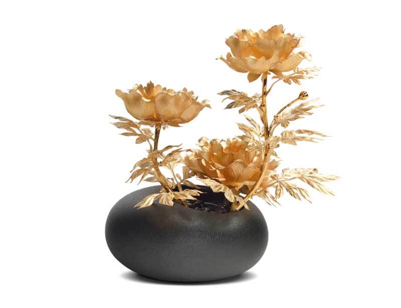 Fuki Flower Open-dimensional Gold Leaf Flower Bonsai