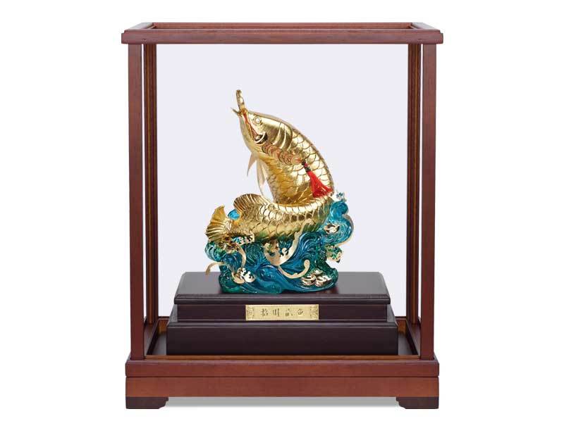 Craft gift lucky dragon fish-three-dimensional gold foil ornaments