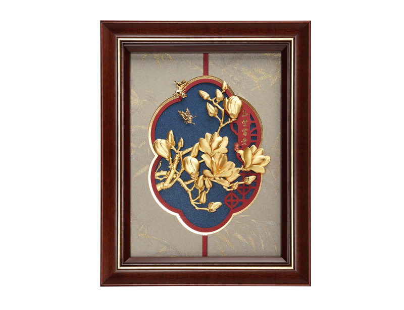 玉堂富贵  立体金箔画