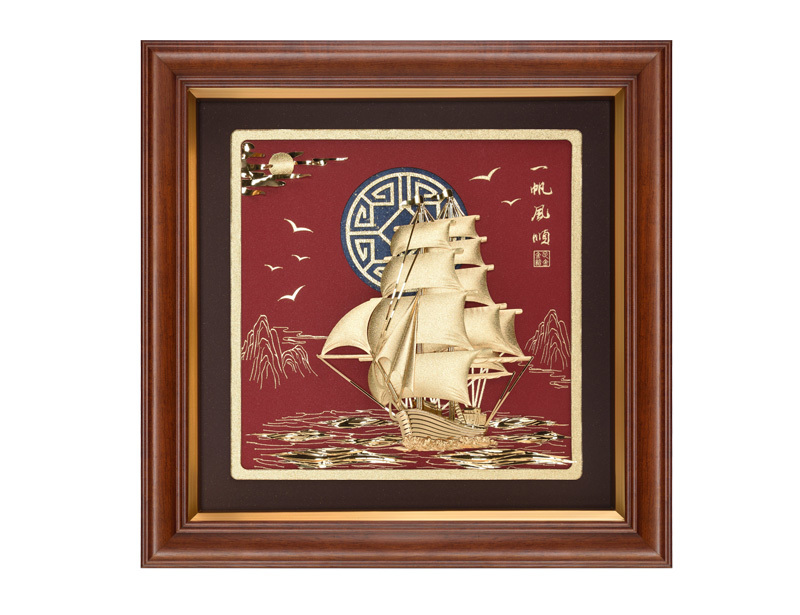 Smooth sailing-three-dimensional gold foil painting