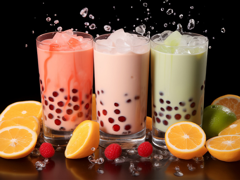 The combination of jelly and milk tea