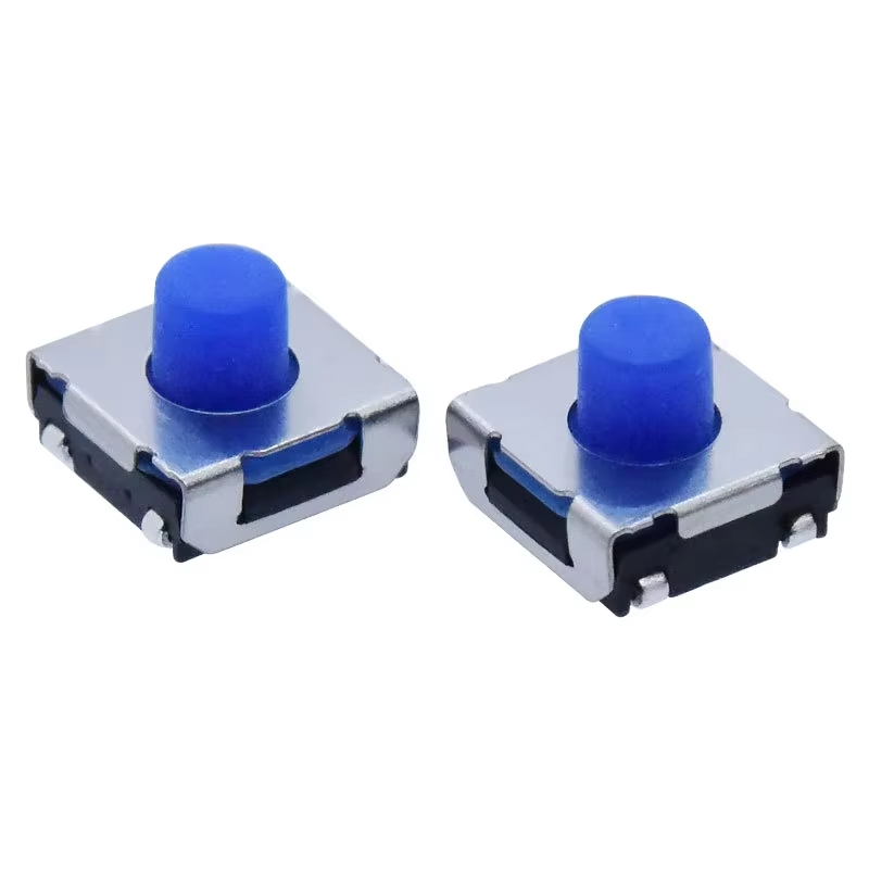 6*6*5 Blue jacket with silicone cap Flat SMT Tactile Push Button Switch  6.2*6.2*2.6/3.4/4.6/5.2