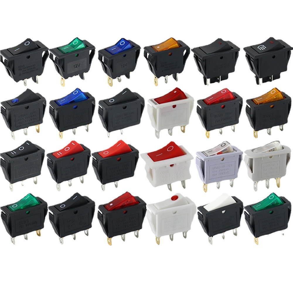 KCD3 2Pin 3Pin 3 Position Power Switch Rocker Switch with LED Light