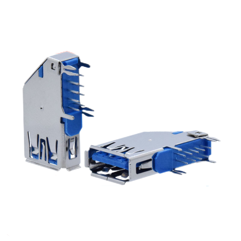 High Current USB AF 3.0 Side Plug 9 Pin Type A Stainless Steel Female Connector for Fast Charging Port