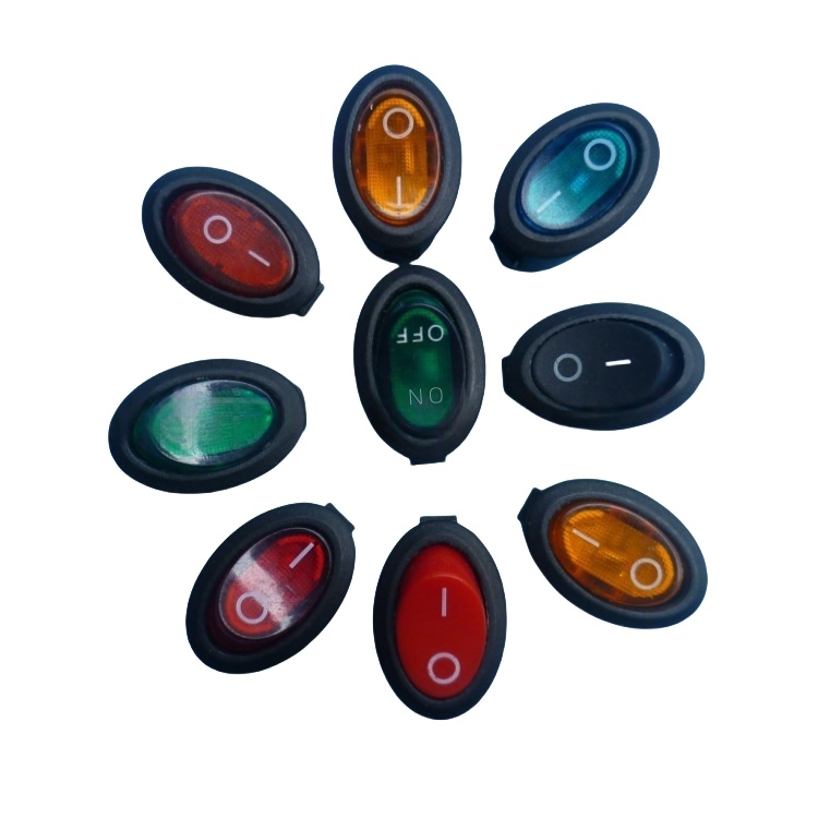 KCD2 3 Pin Oval Rocker Switch with LED Light