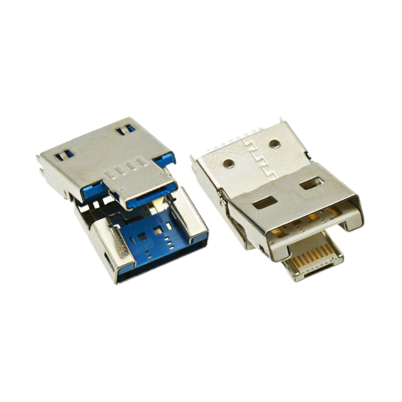 3 in 1 USB 2.0 Male Jack Micro 5 Pin Male Connector App-le Male Socket Fingerprint Port USB Connector
