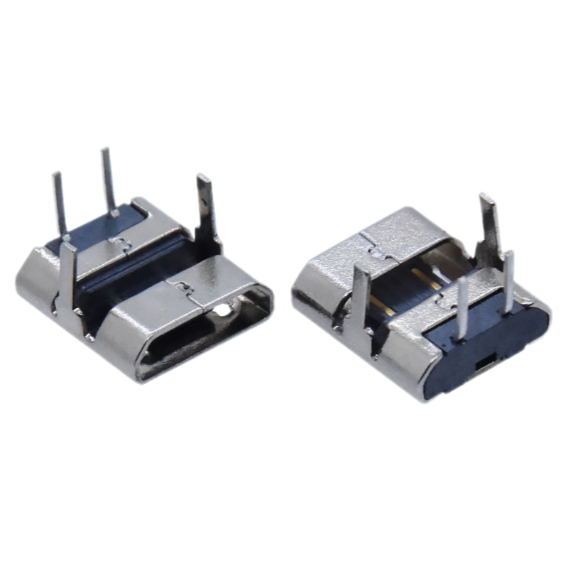 USB 2.0 Micro 2 Pin Socket Horizontal 90 Degree Plug 2.8mm Female Charging Port Connector