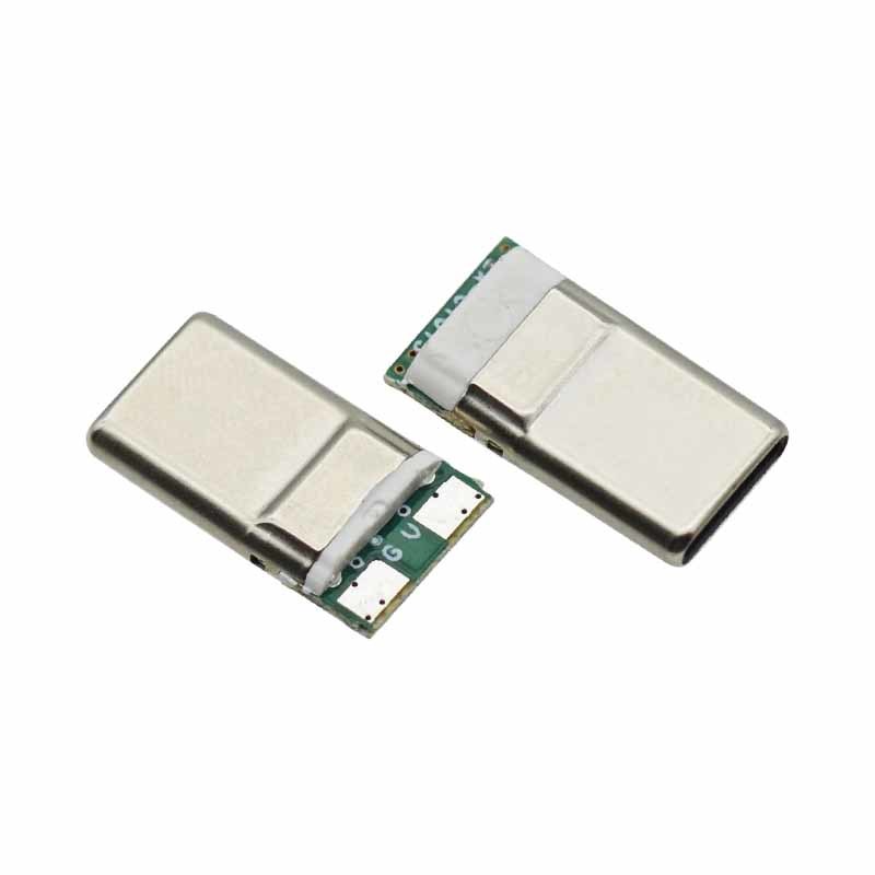 USB 2.0 Type C Connector 2 Pad Male Socket USB C PCB Wire Connector for Charging Cable Port