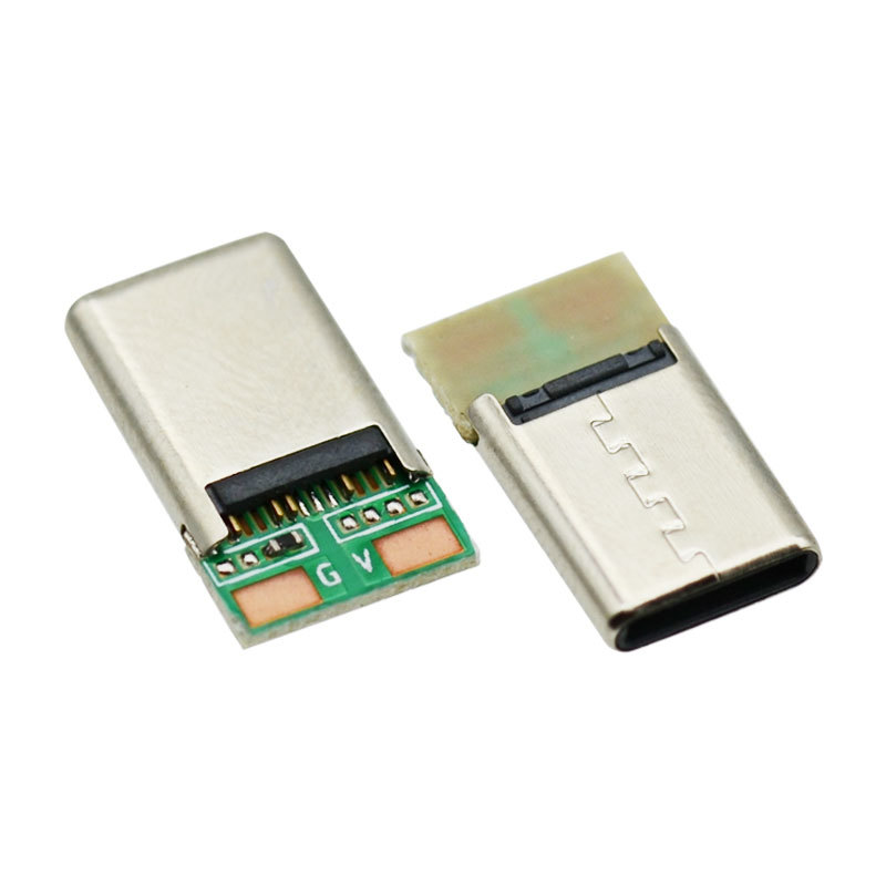 USB 2.0 Type C Receptacle 9 Pin Socket Charging USB C 2 Core PCB Welding Port Male Connector