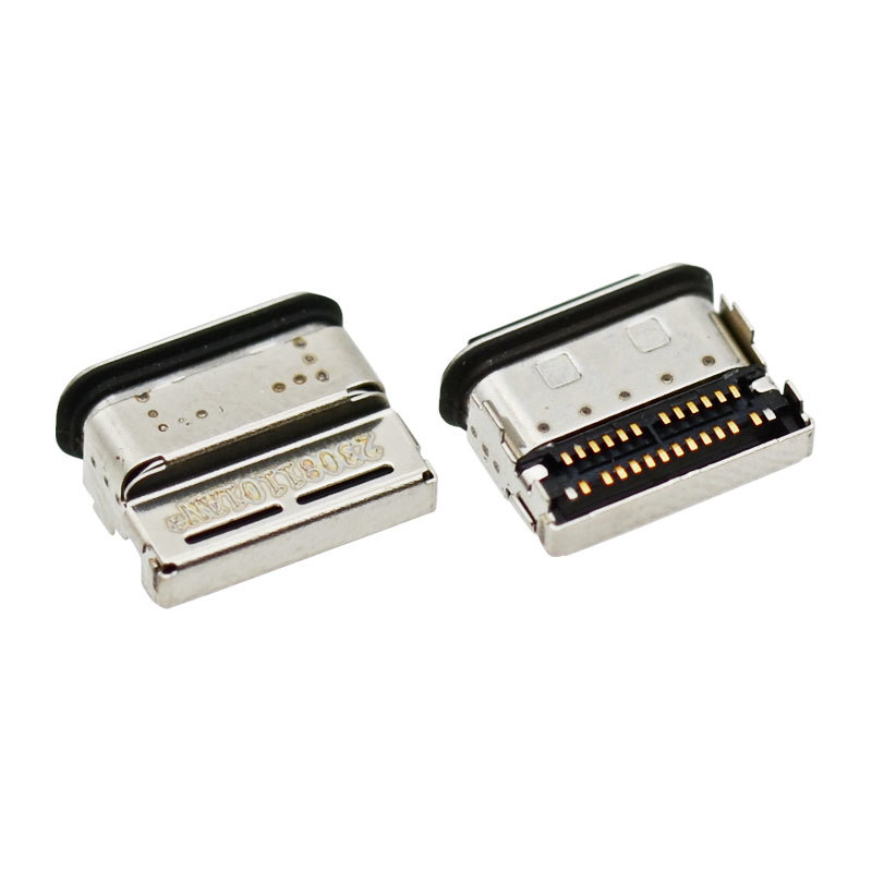 IP68 Waterproof 24 Pin USB Type C 3.1 Socket Horizontal SMT Plug 8.65mm Gold Plated 15U Charging Port Female Connector