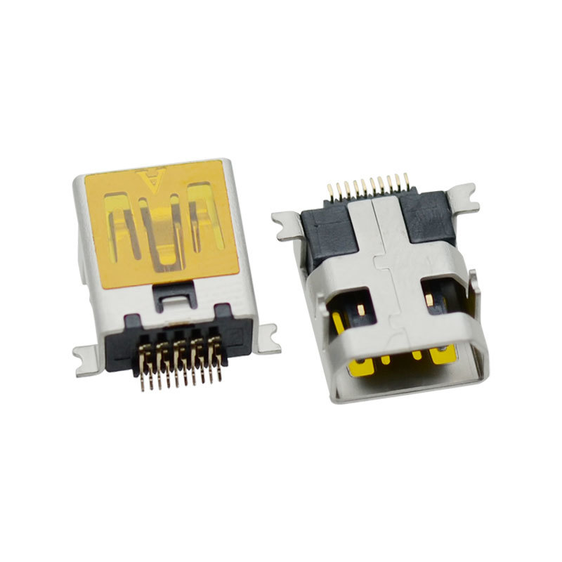 SMD USB Mini Socket 10 Pin Electroplated SMT Female Connector for Charging Cable Port