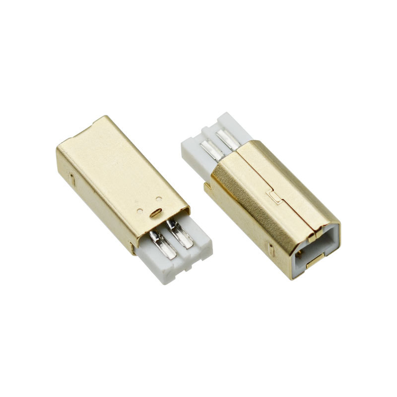 OEM USB 2.0 B Jack Gold Plated USB Type B Male Connector for Printer Fax Cable Port