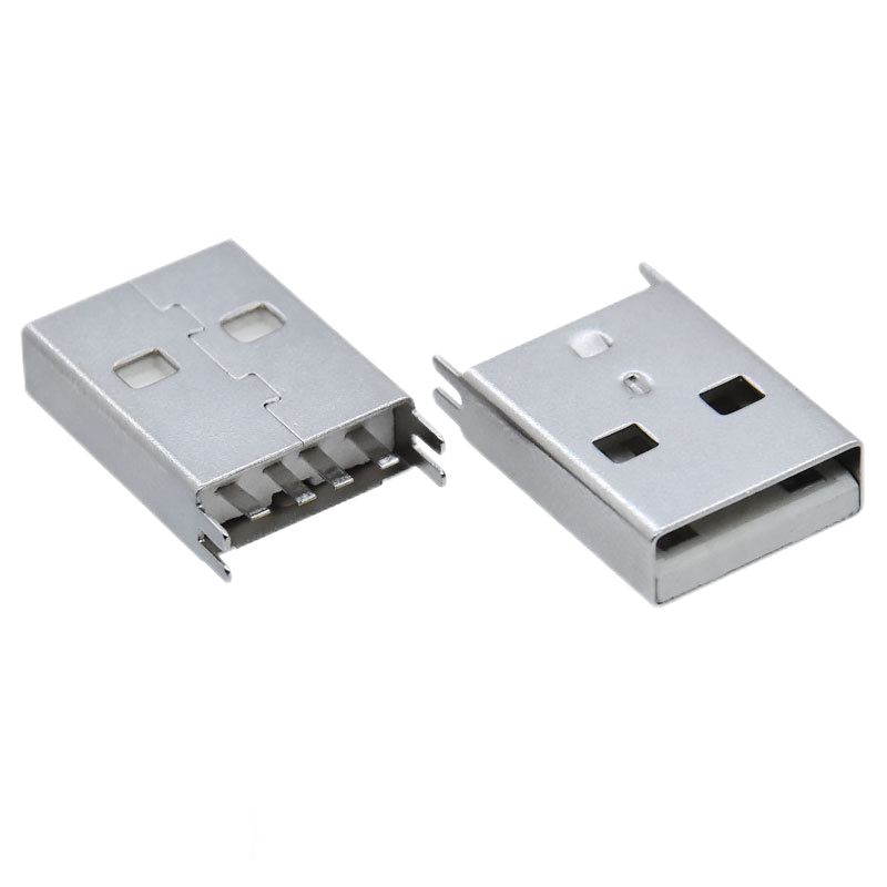 USB 2.0 Type-A Male Socket 4 Pin Vertical 180 Degree Plug DIP 15.0mm LCP Plastic Male Connector