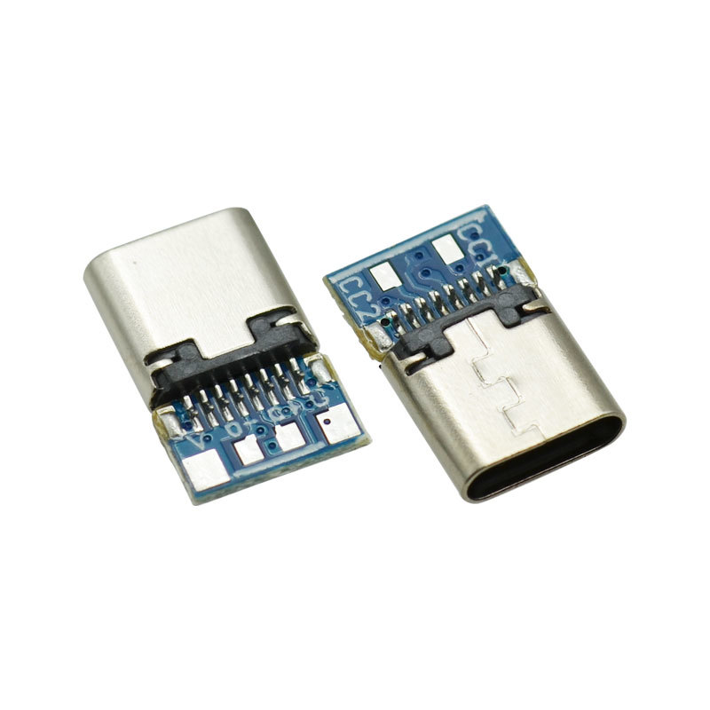 USB Type C Socket 16 Pin PCB Wire 6 Core Short Body 14.5mm Female Connector for Charging and Data Cable Port