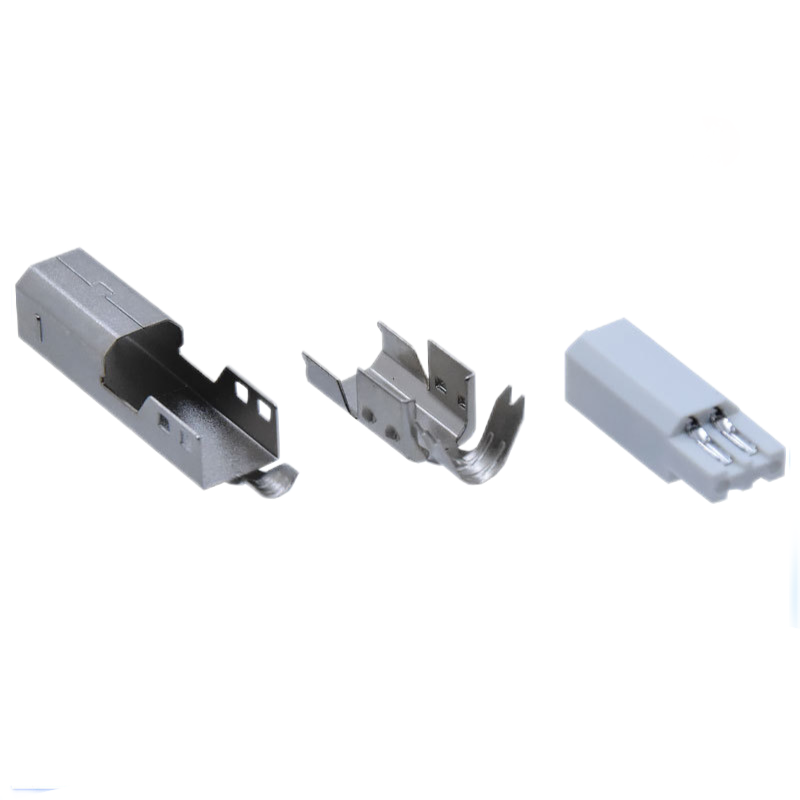 3 Piece Set USB 2.0 Type B Male Connector 4 Pin up Down Shell and Core Cfor Printer Floppy Optical Drives