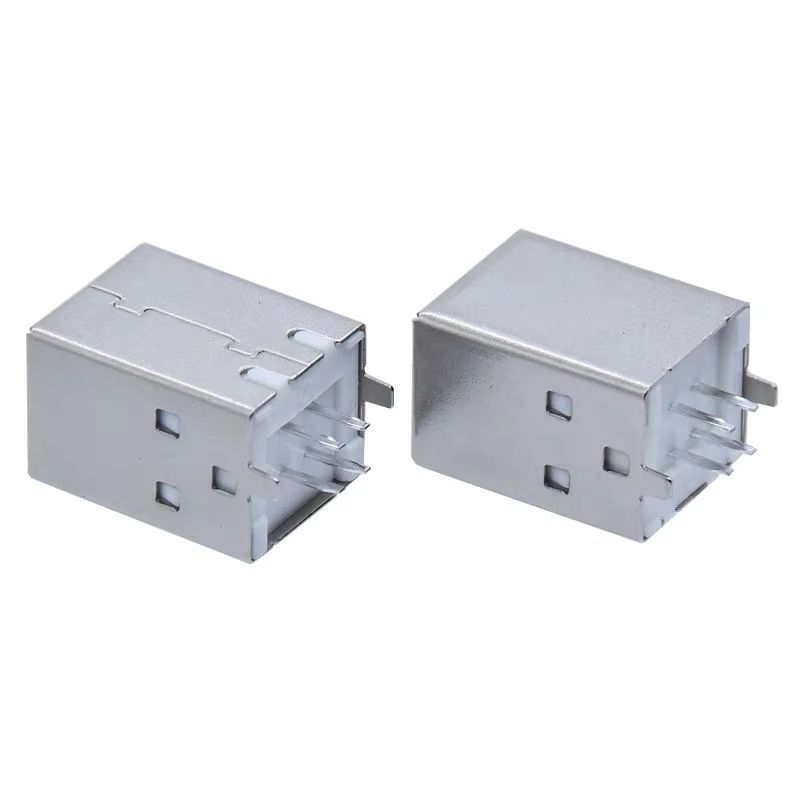 USB 2.0 Type B Female Connector 4 Pin Vertical USB B Square Receptacle Through Hole Bf Connector