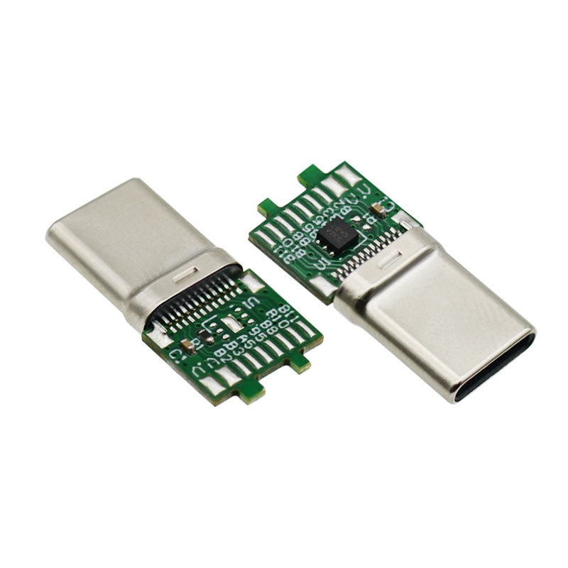 24 Pin USB Type C 3.1 Connector 18 Core Wire Cable PCB Male Socket 240W 10G Transfer 5K HD Plugs