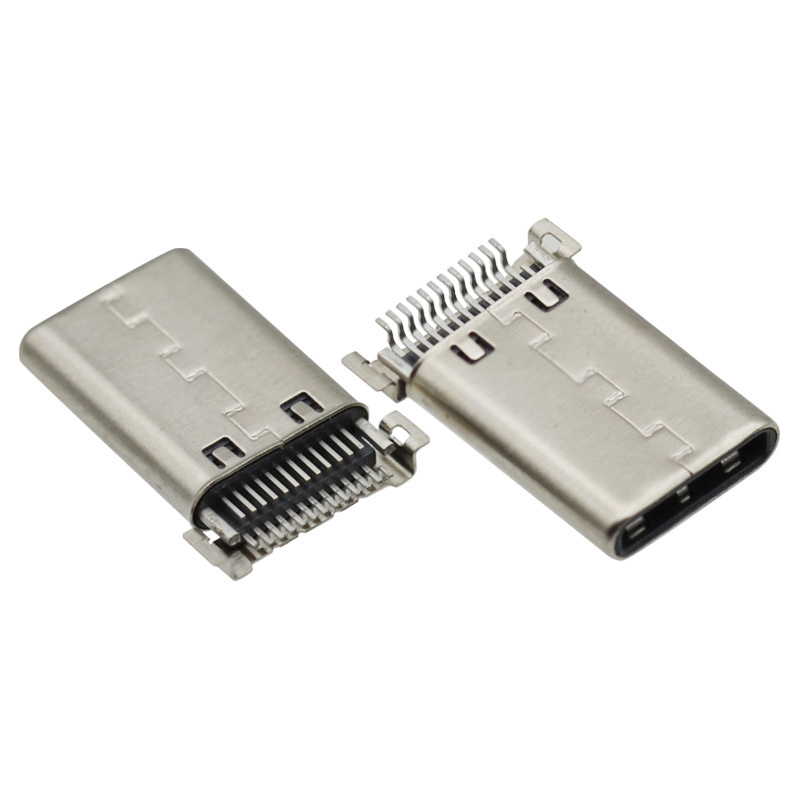 High Speed 24 Pin USB Type C SMT Jack Dual Row Terminal Plug USB 3.1 Male Connector for Data Transfer Charging Port