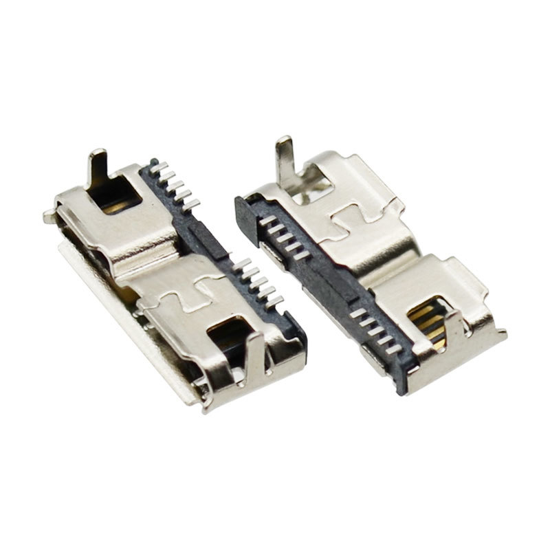 USB Micro 3.0 B Connector Pin Header 12.55mm Charging Port 10 Pin Micro Female Connector