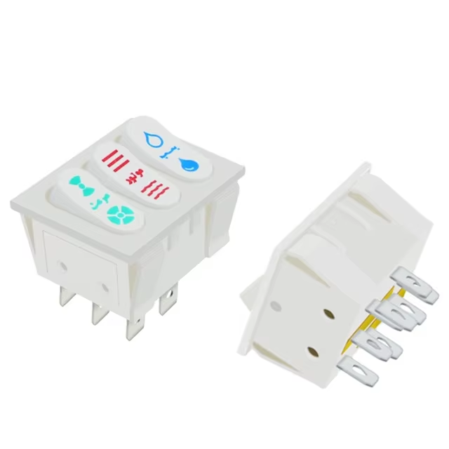 KCD9 ON/OFF Boat Power Switches 16A 20A/250V Triple Three Ways 9 PIN Push Button Rocker Switch